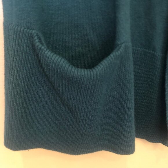J. Jill teal open-front cardigan w/pockets sz S [oversized fit] - Picture 4 of 7